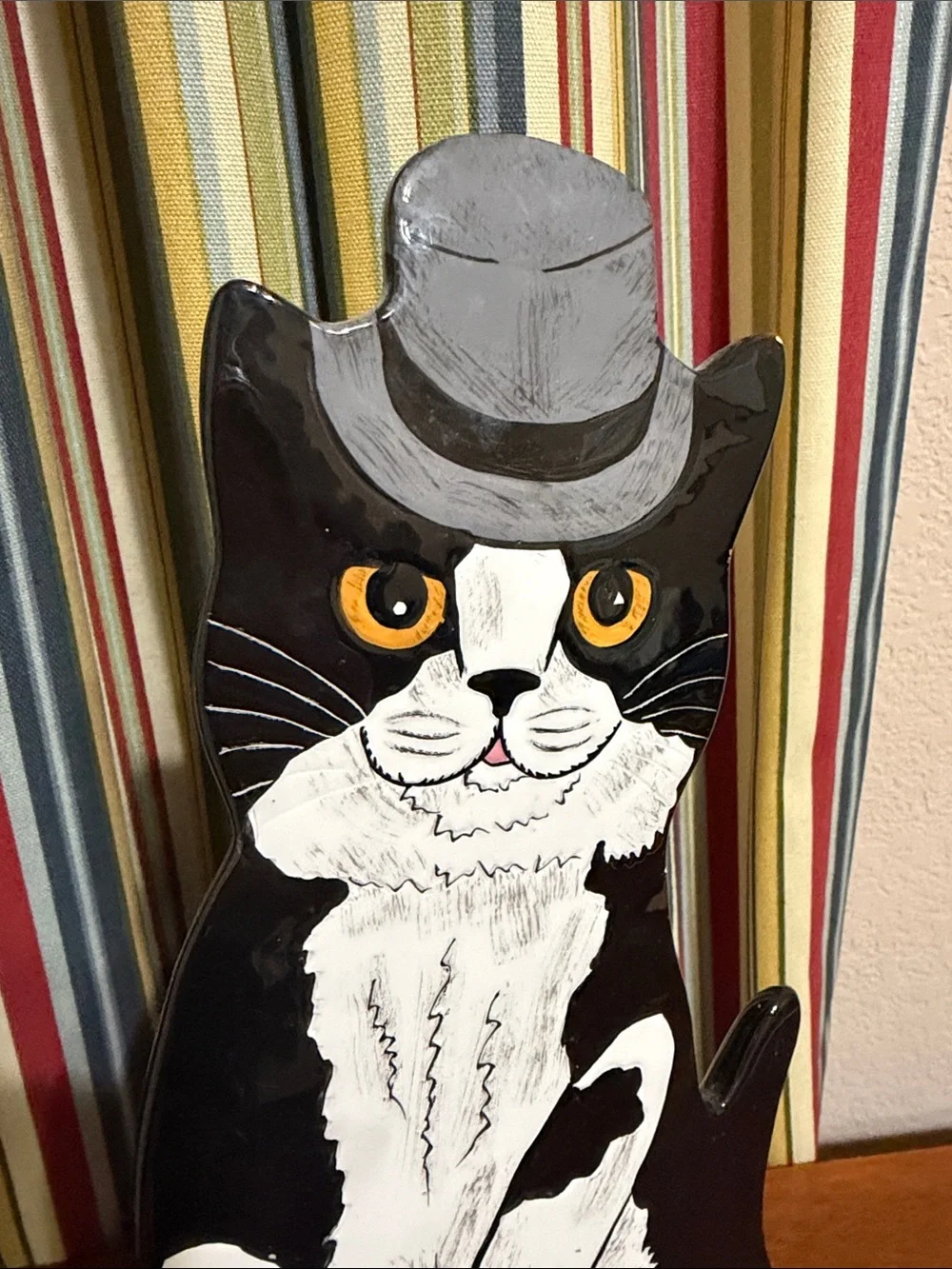 Limited Edition Top Hat Black & White Cat Figurine Decor Vase - #233 of 1000